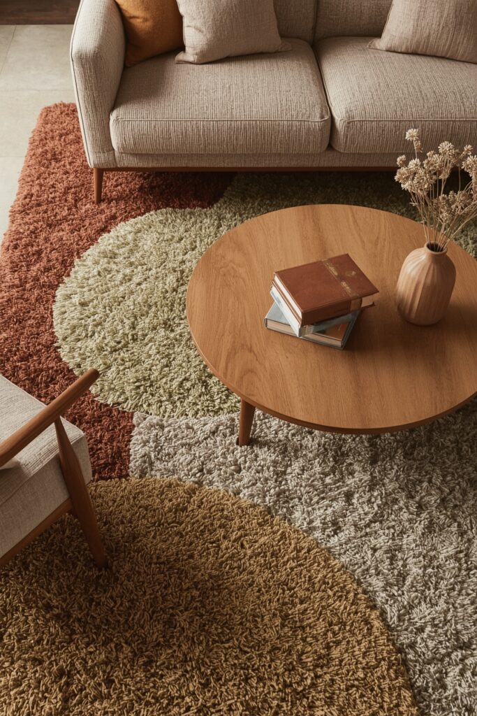 Lounge with Layered Textured Rugs