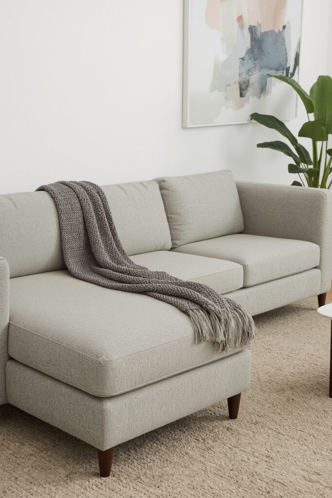 Sofa with Chaise for Compact Lounging