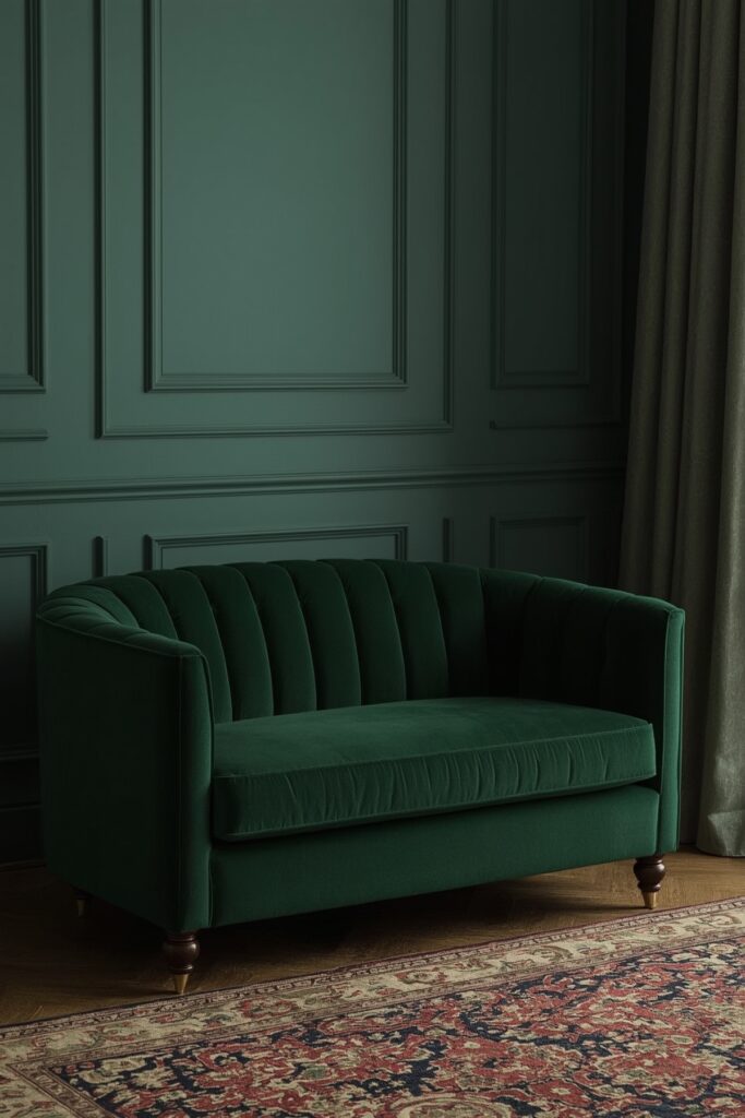 Tuxedo Loveseat with Deep Channel Tufting