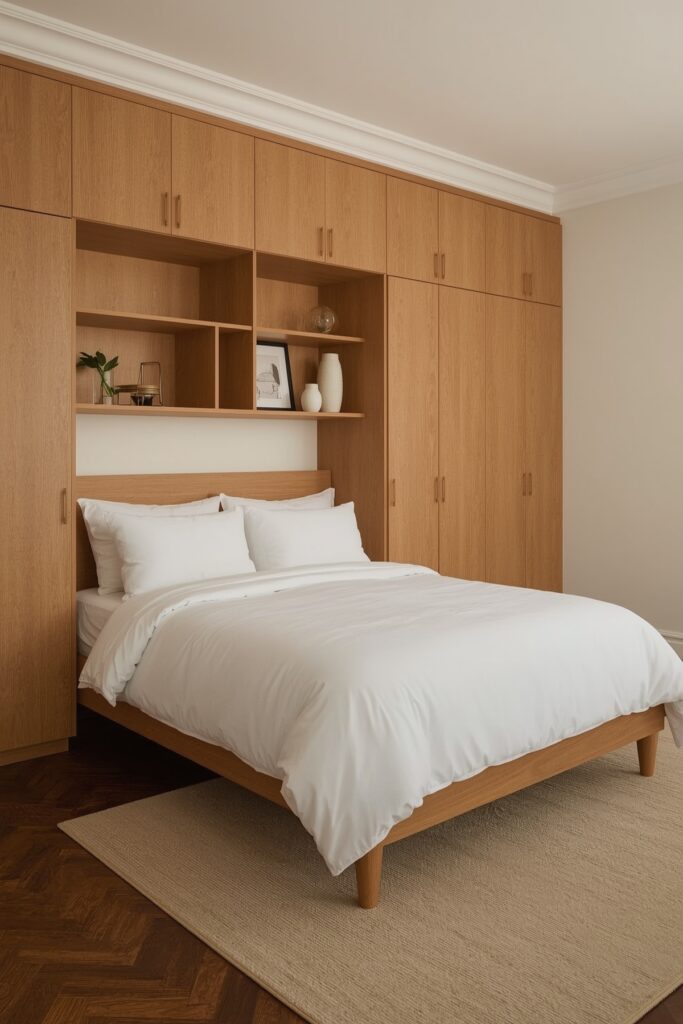 Hidden Bed in Built-In Cabinet Wall