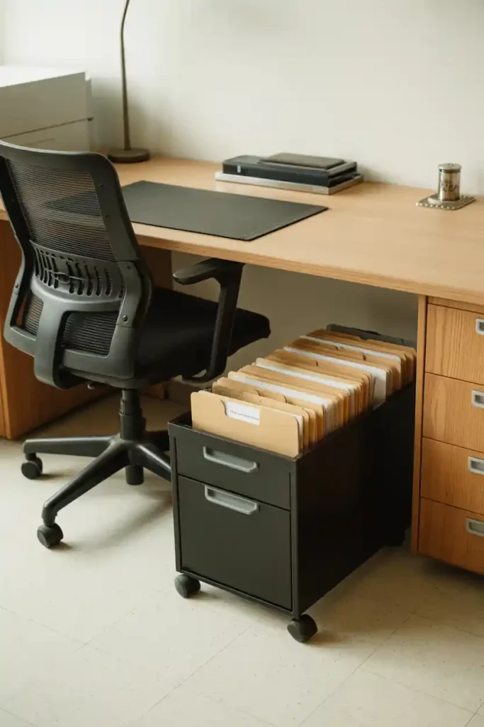 Rolling Under-Desk File Cart