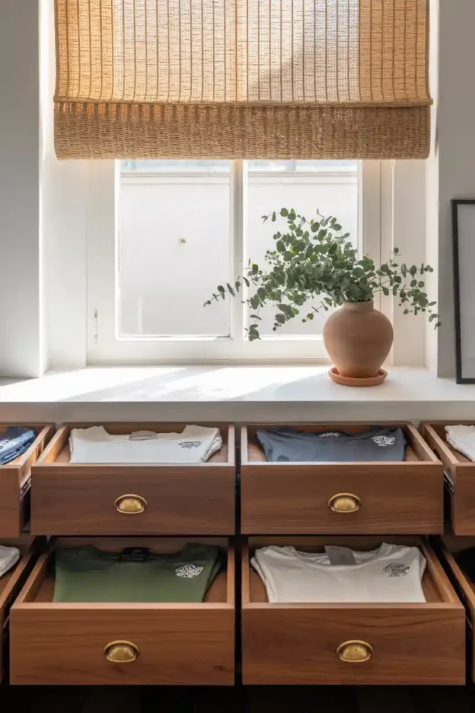 Under-Window Built-In Dresser Drawers