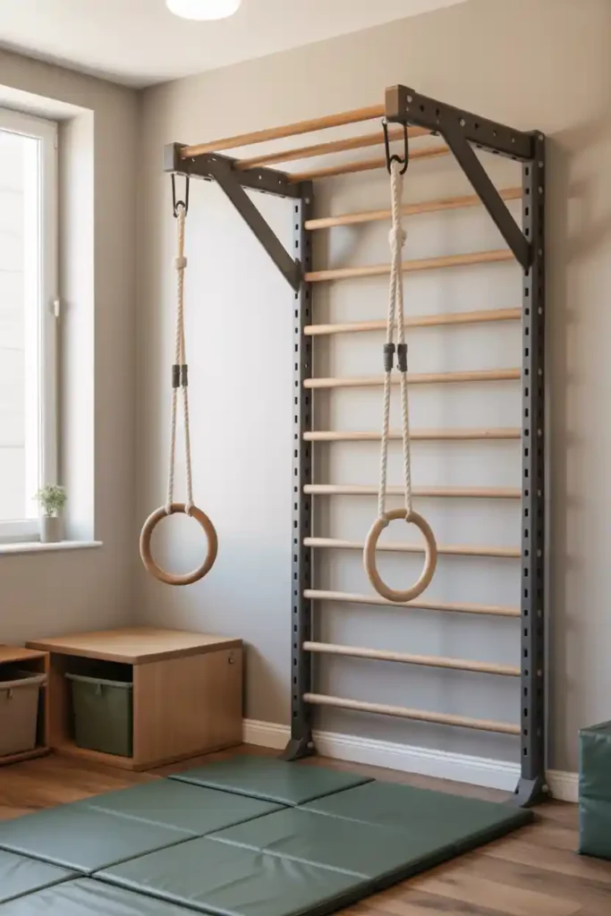 Wall-Fold Gym Rings Installation