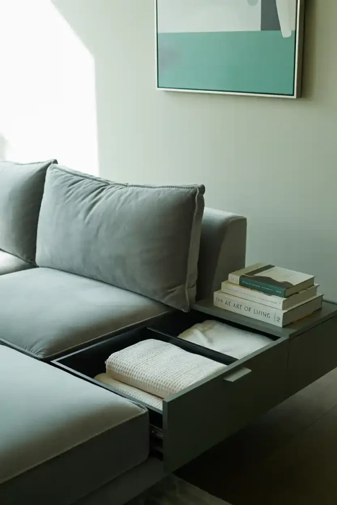 Convertible Sofa Bed with Side Drawers
