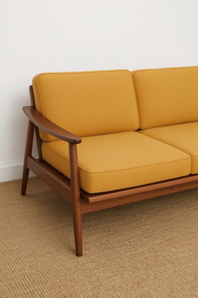 Mid-Century Modern Sofa with Tapered Legs