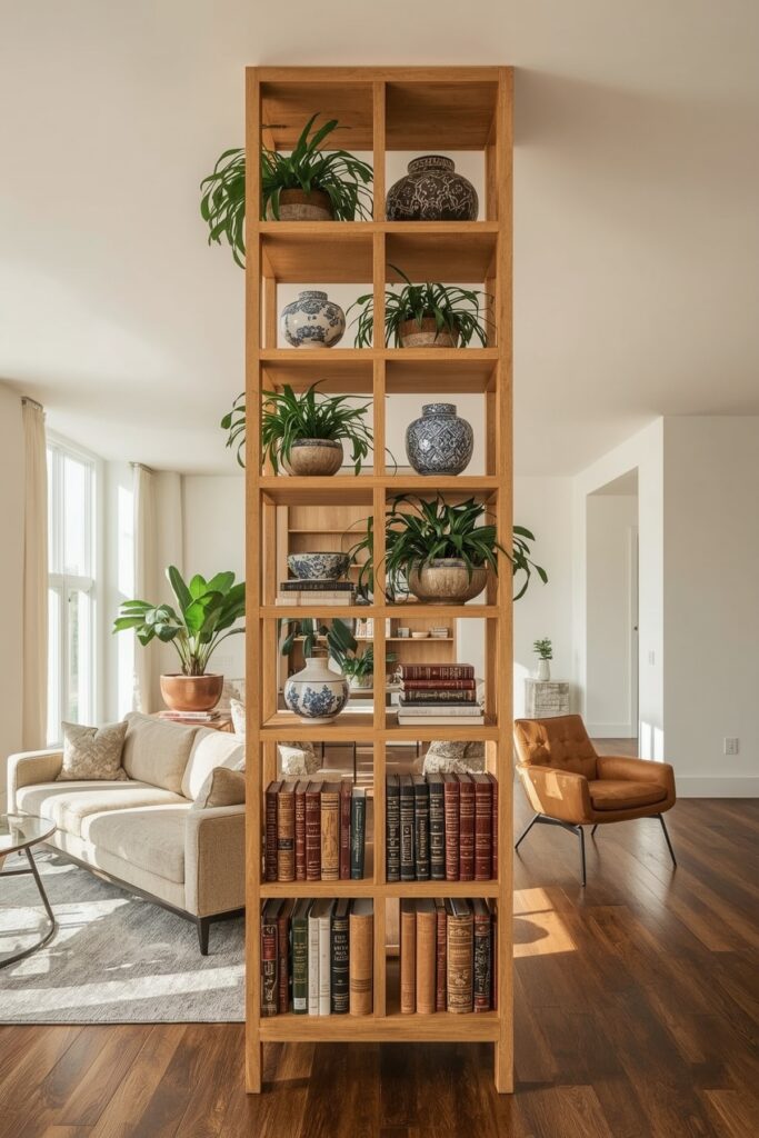 Vertical Bookshelf Divider Lounge