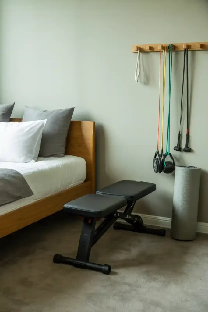 Fold-Up Exercise Equipment Wall Mount