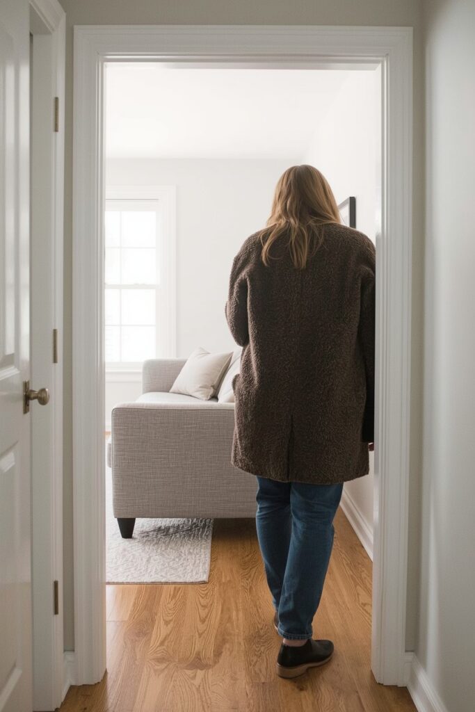 Fold-Down Arm Couch for Narrow Doorways