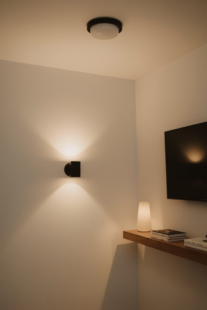 Layered Lighting Zones (Ceiling + Task)