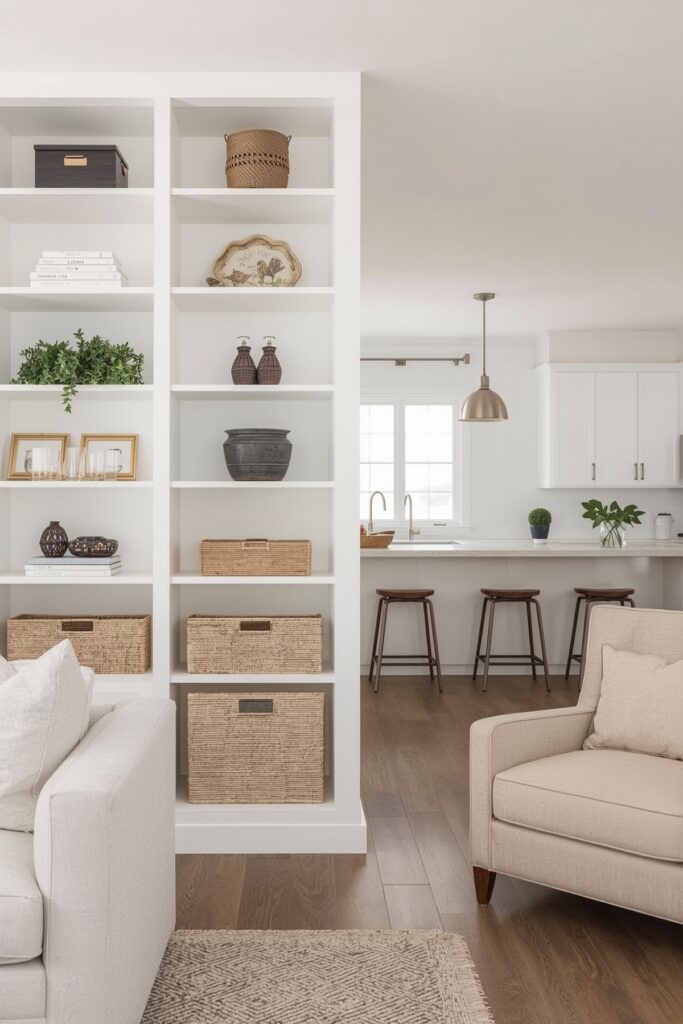Partition Bookshelf as Visual Divider