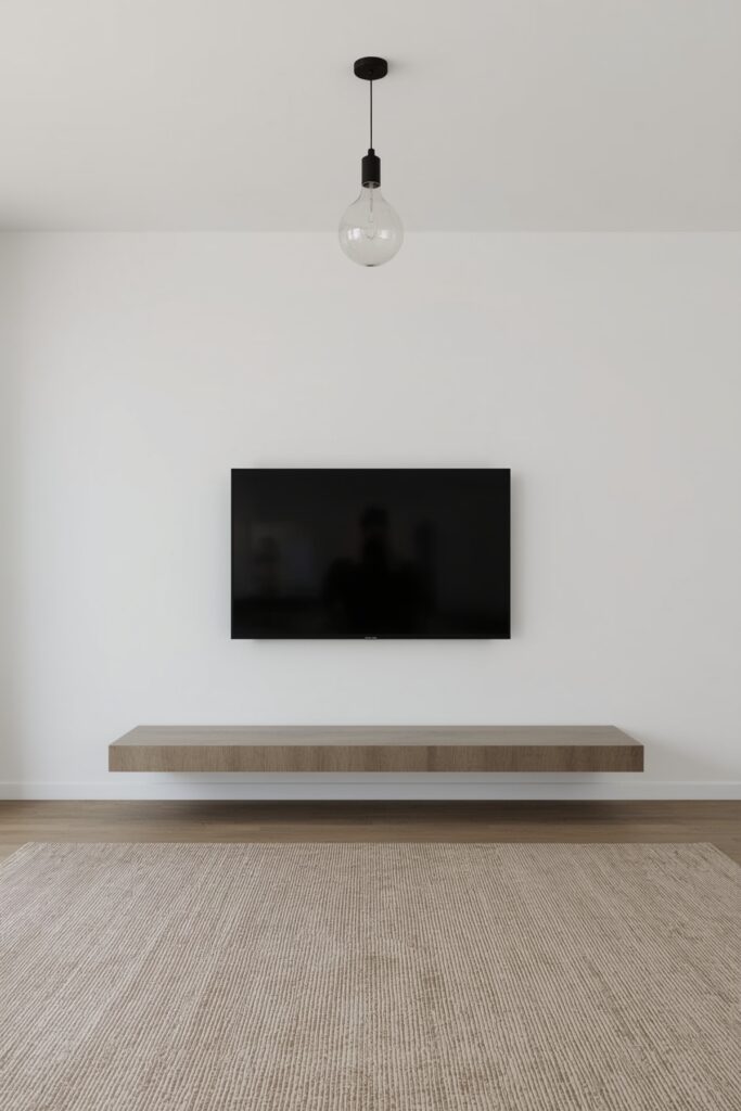 Hanging Wall TV with No Furniture Below