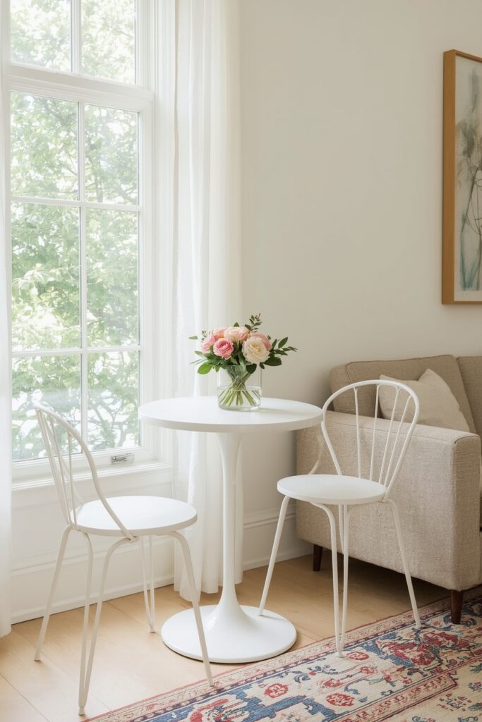 Small Bistro Table and Chairs at Window Edge