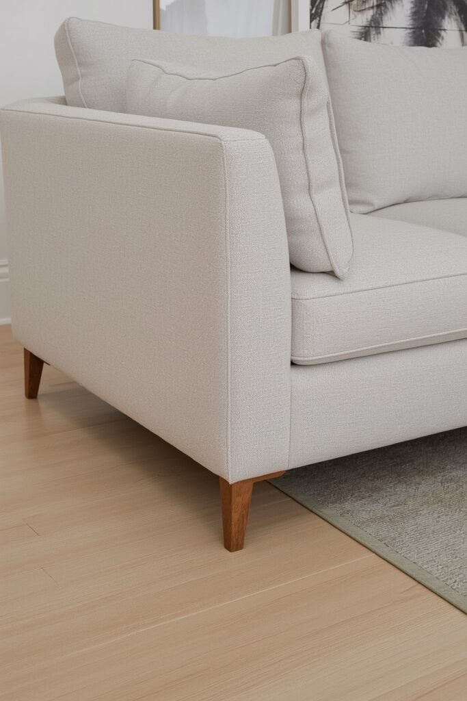 Raised Couch Legs to Reveal Floor Area