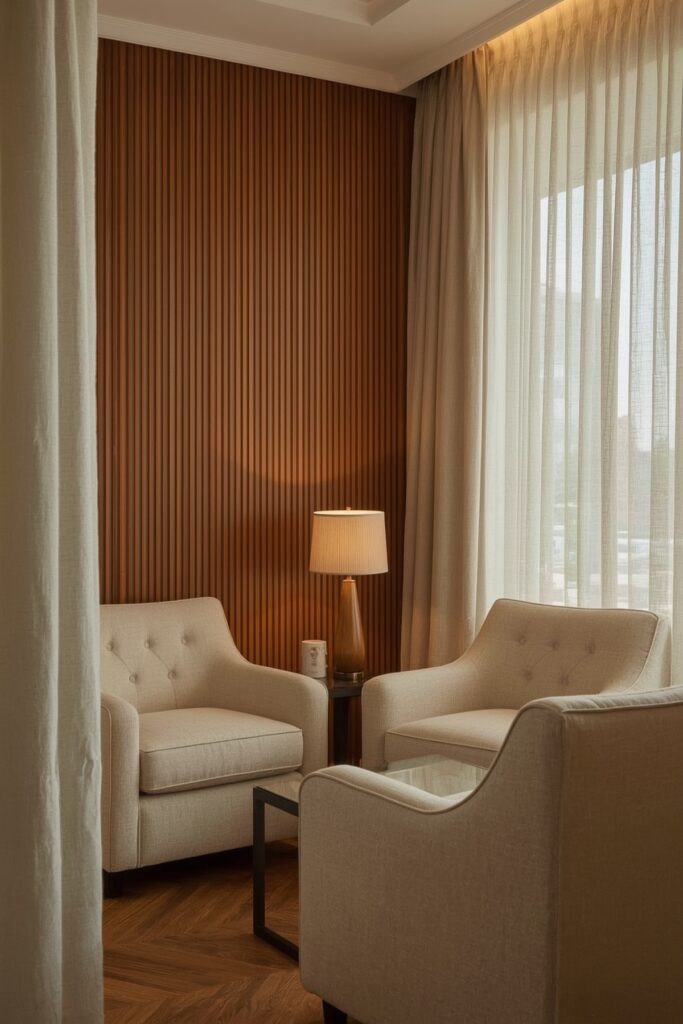 Textured Accent Wall with Neutral Furniture