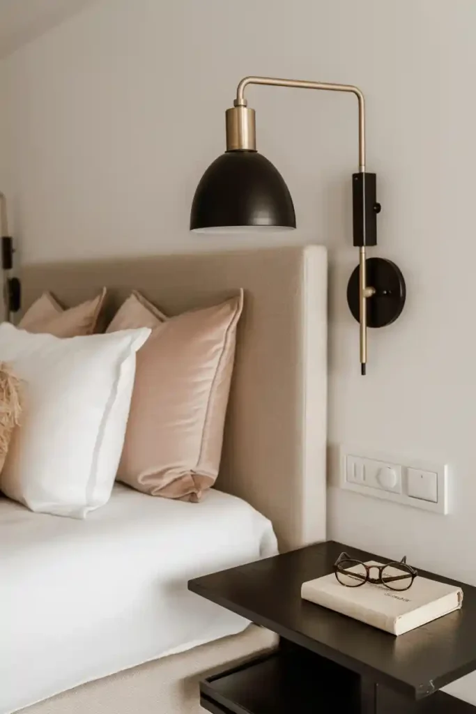 Wall-Mounted Lights to Free Up Nightstand Space