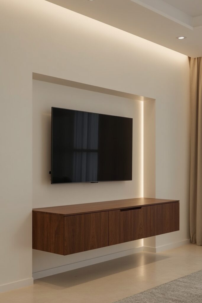 Alcove-Mounted Floating Cabinet