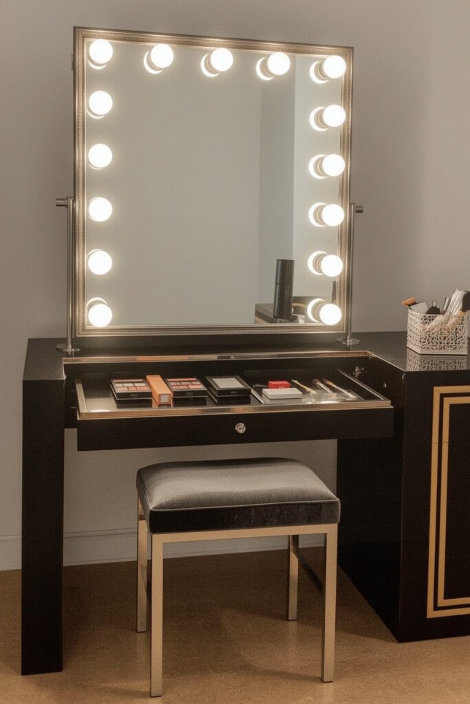 Pop-Up Makeup Vanity from Desk