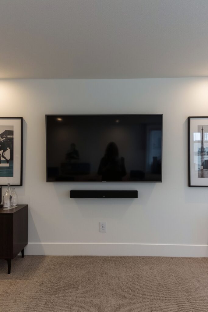 TV with Wall-Mounted Soundbar Only