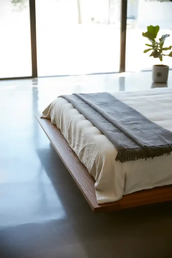 Low-Profile Bed Frame to Create Open Feel