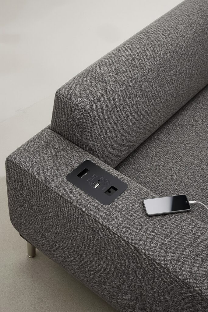 Sofa with Built-In Side Charging Ports