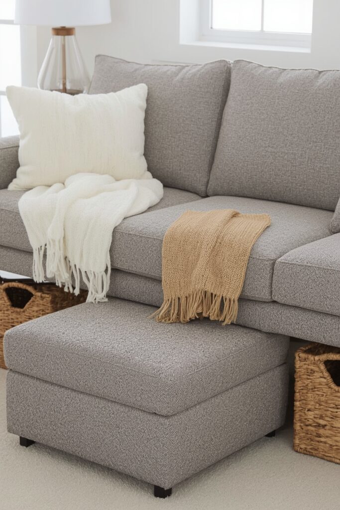 Nestable Couch and Ottoman Duo