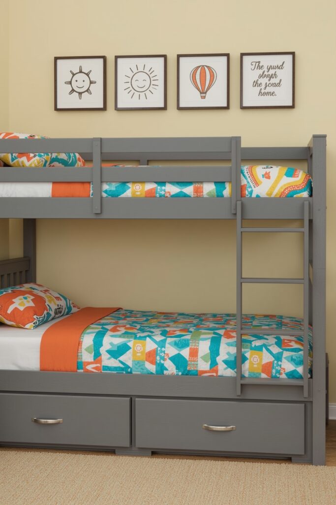 Bunk Bed with Slide and Storage