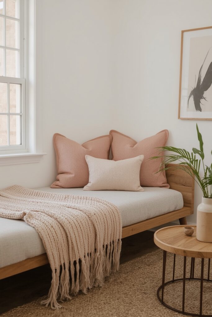Daybed That Functions as a Sofa in a Cozy Corner