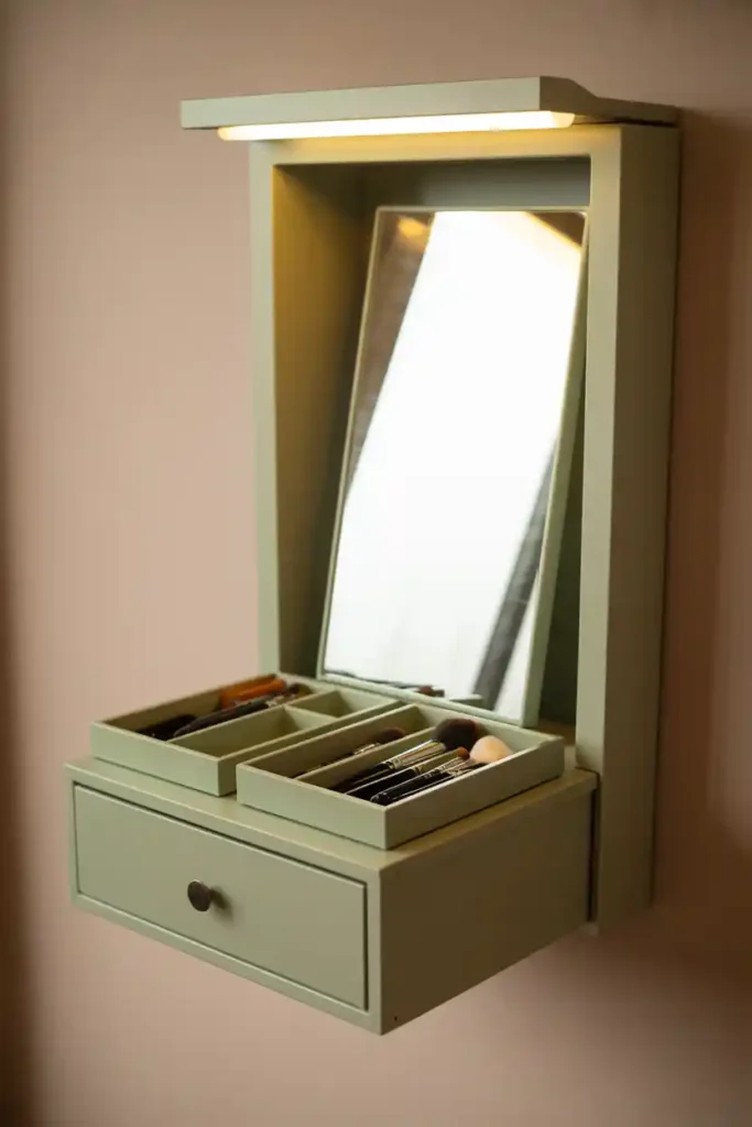 Fold-Down Murphy-Style Mirror Desk