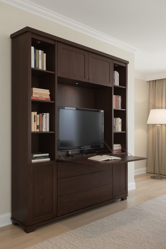 Vertical Cabinet with Pull-Out Screen Mount