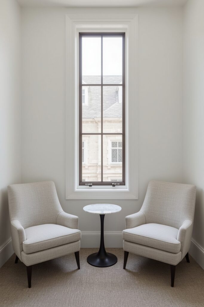 Fireplace Seating Area with Two Petite Chairs