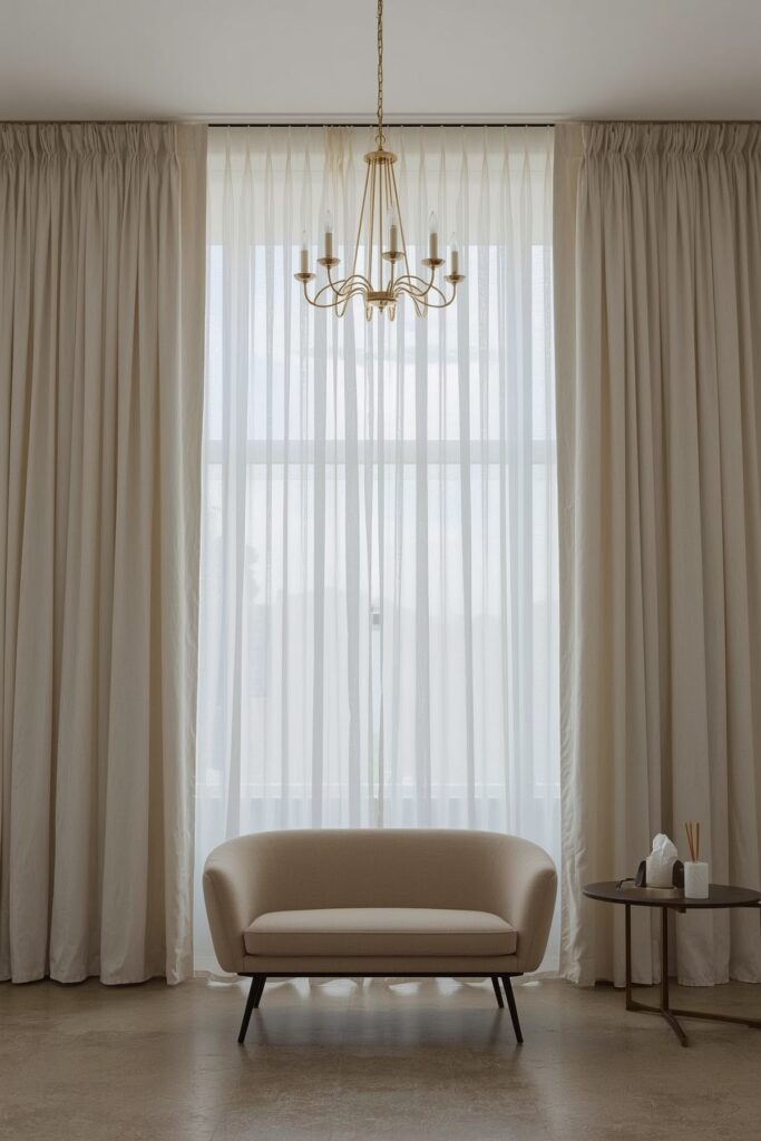 Floor-to-Ceiling Curtains to Elongate Space