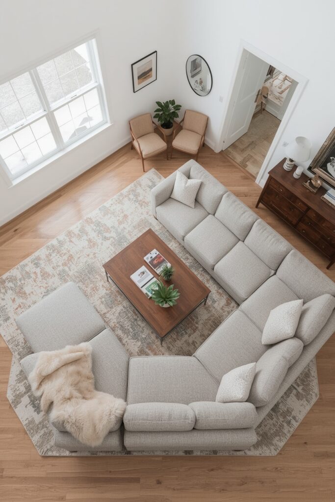 Split Sectional Across Opposite Corners