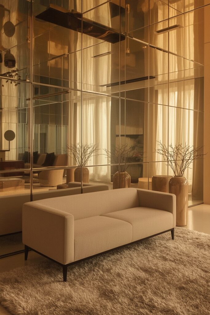 Mirror Panel Wall to Reflect Light