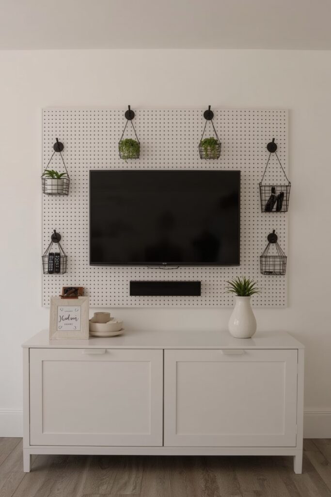 Pegboard Wall Entertainment Organizer