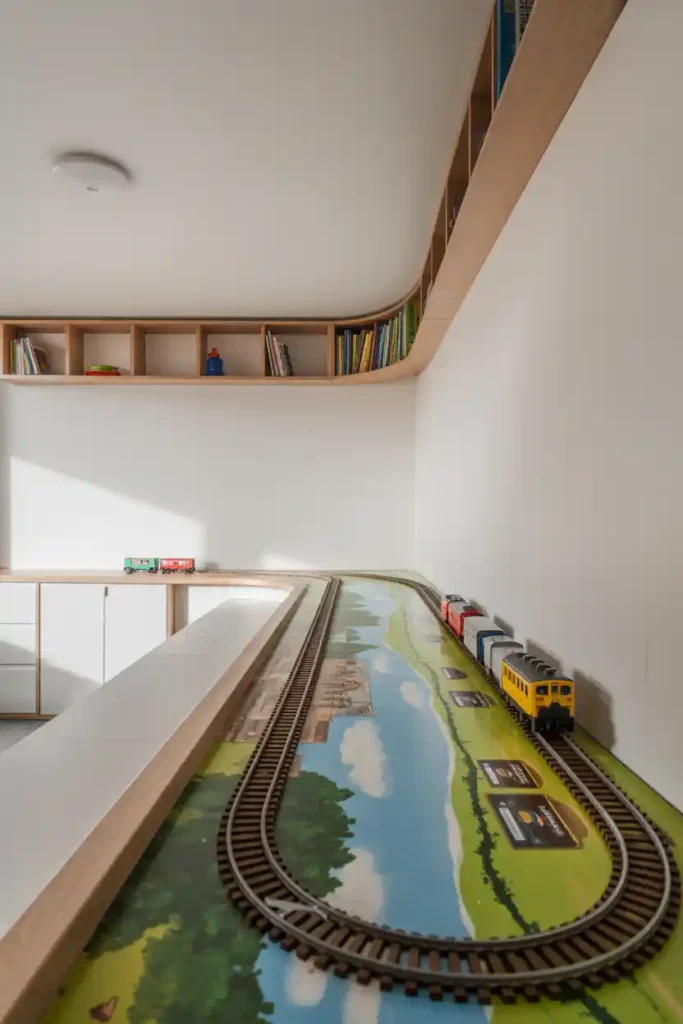 Sky-High Shelf Raceway for Toy Trains