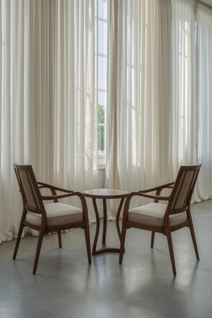 Slim Lounge Chairs with Curved Frames