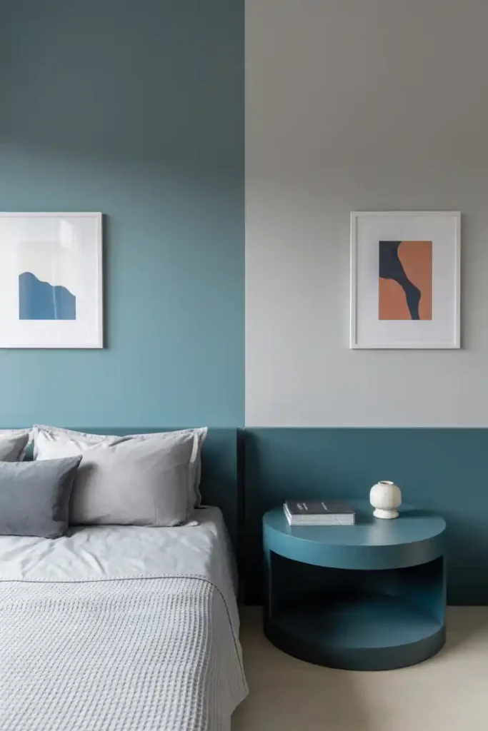 Color-Blocked Corner Accent Wall