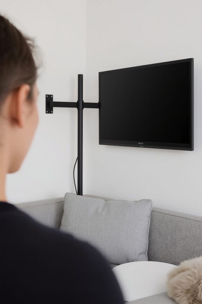 Pull-Out Swivel TV Bracket for Tight Layouts