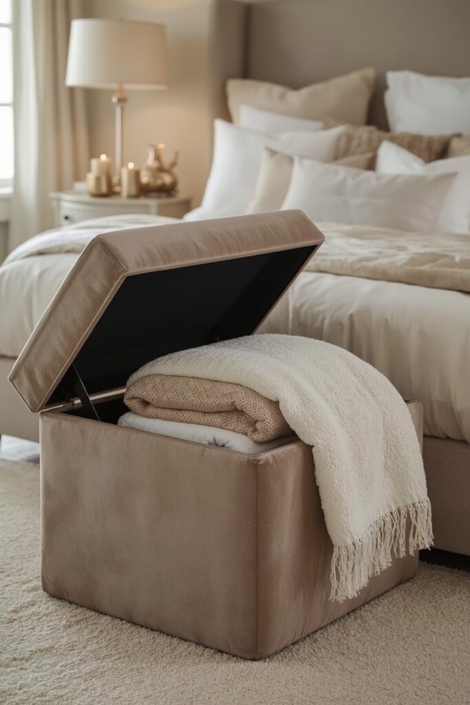 Storage Ottoman at Bed Foot