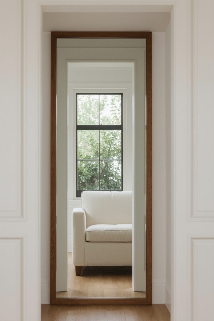 Mirrors Behind Furniture for Visual Space