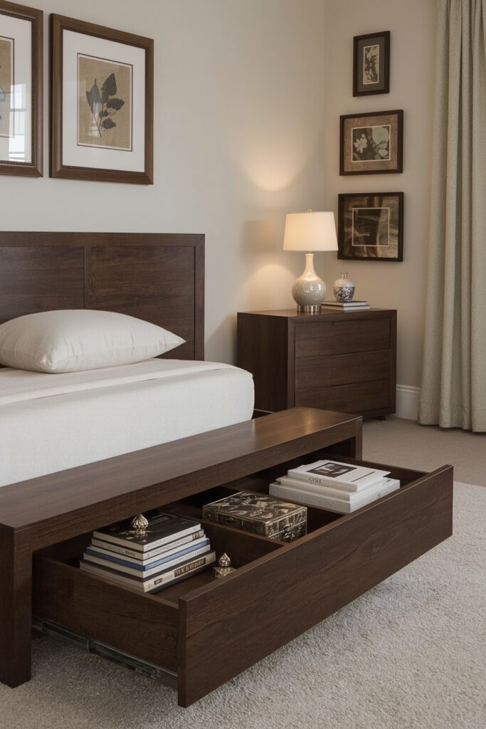 Platform Bed with Hidden Drawers