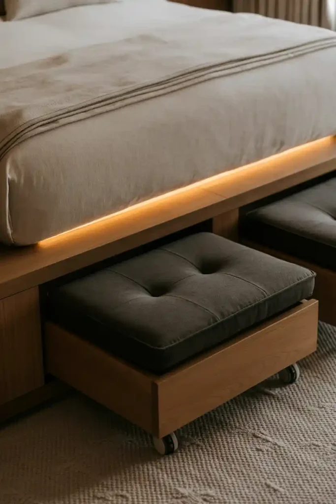 Platform Bed with Pull-Out Couple Seating