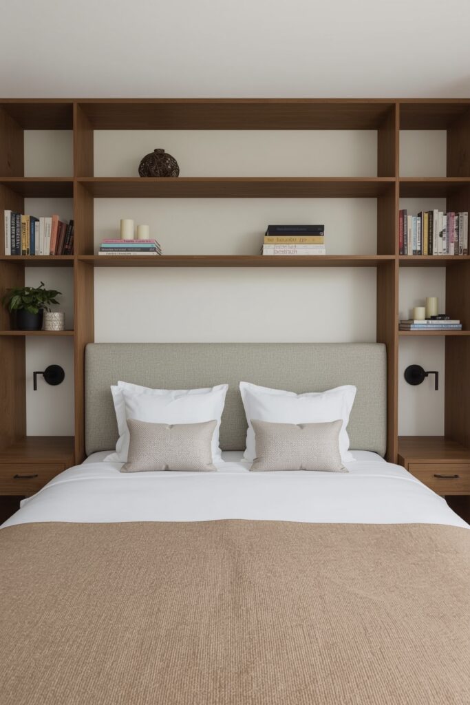 Wall-Mounted Bed Shelf System