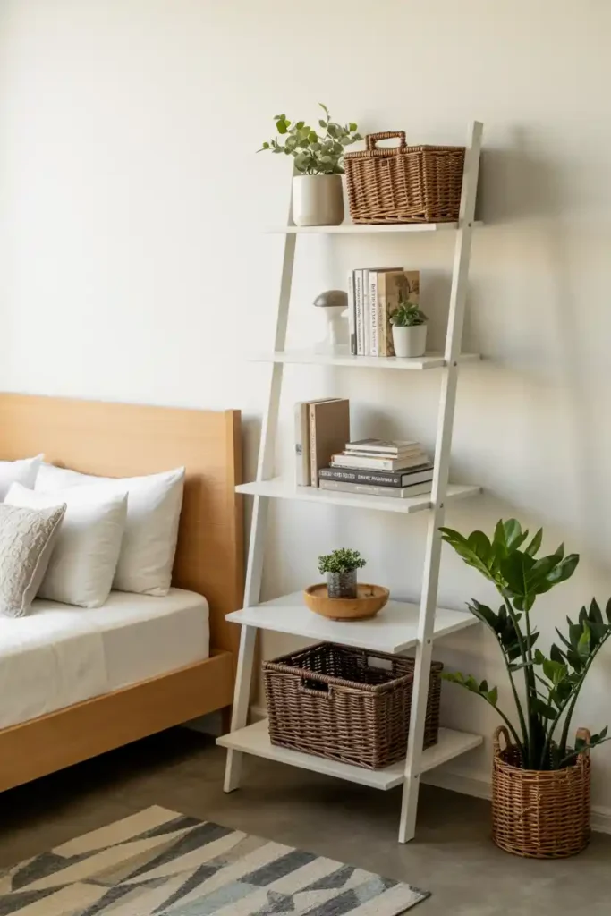Floor-to-Ceiling Open Shelf Ladder