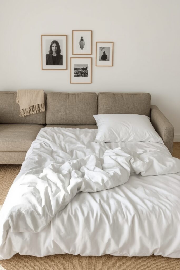 Fold-Out Sofa Bed for Dual Functionality