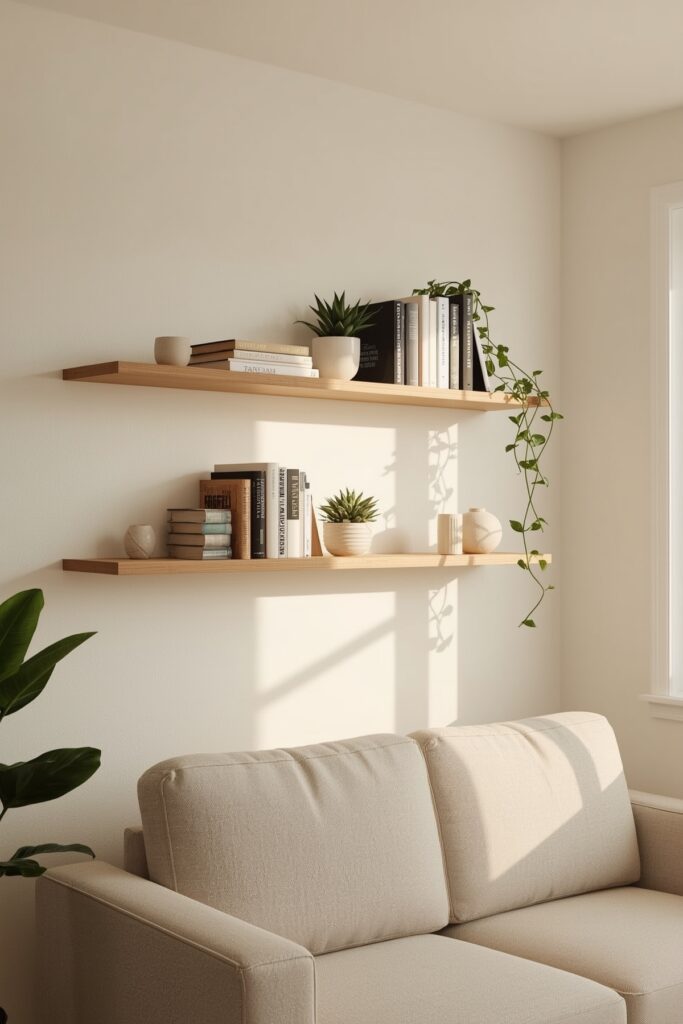 Floating Wall Shelves Instead of Bookcases