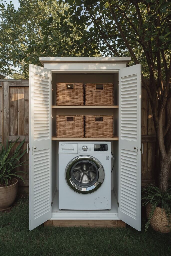 Hidden Laundry Closet in the Backyard

