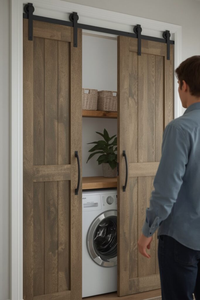 Hidden Sliding Barn Door Laundry Closet