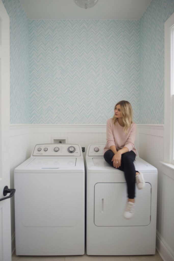 Soft Chevron in Pastel Blue

