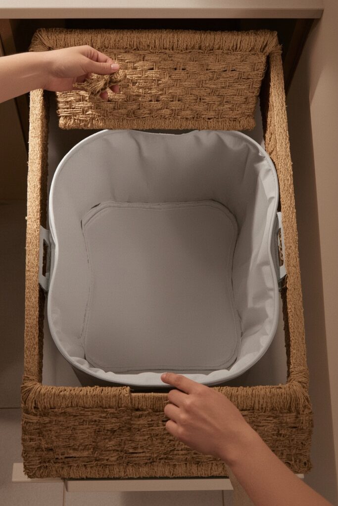 Collapsible Laundry Baskets in Drawers
